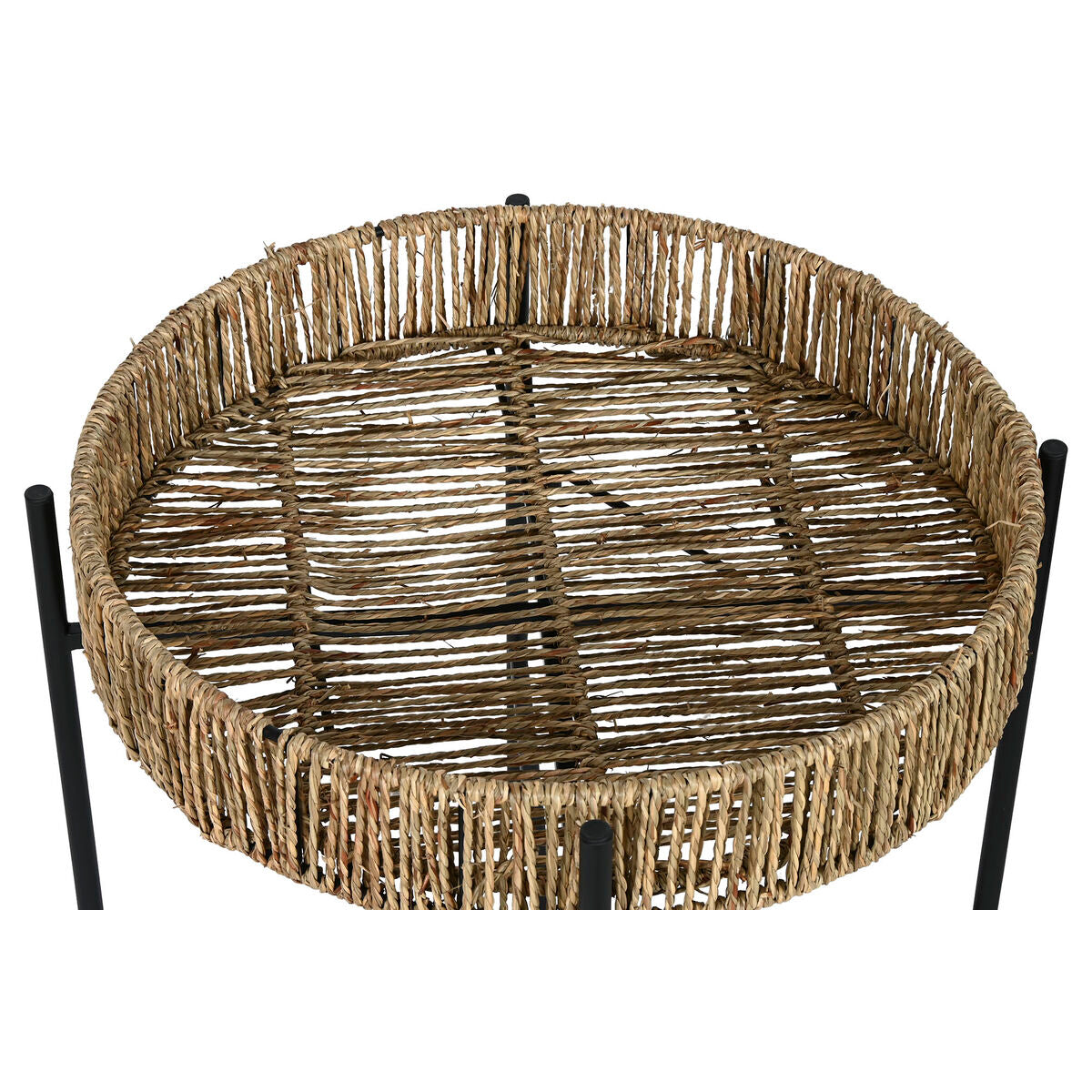Set of 2 tables Home ESPRIT Black Natural Metal 49 x 49 x 44 cm-3