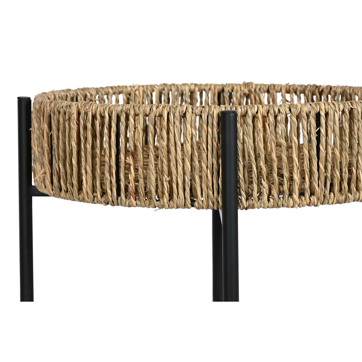 Set of 2 tables Home ESPRIT Black Natural Metal 49 x 49 x 44 cm-2