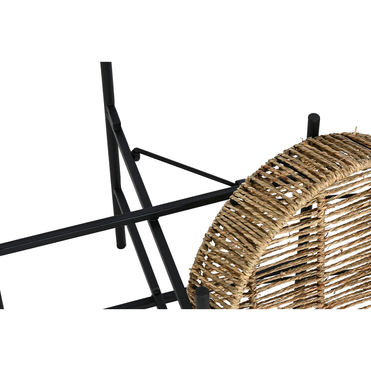 Set of 2 tables Home ESPRIT Black Natural Metal 49 x 49 x 44 cm-1