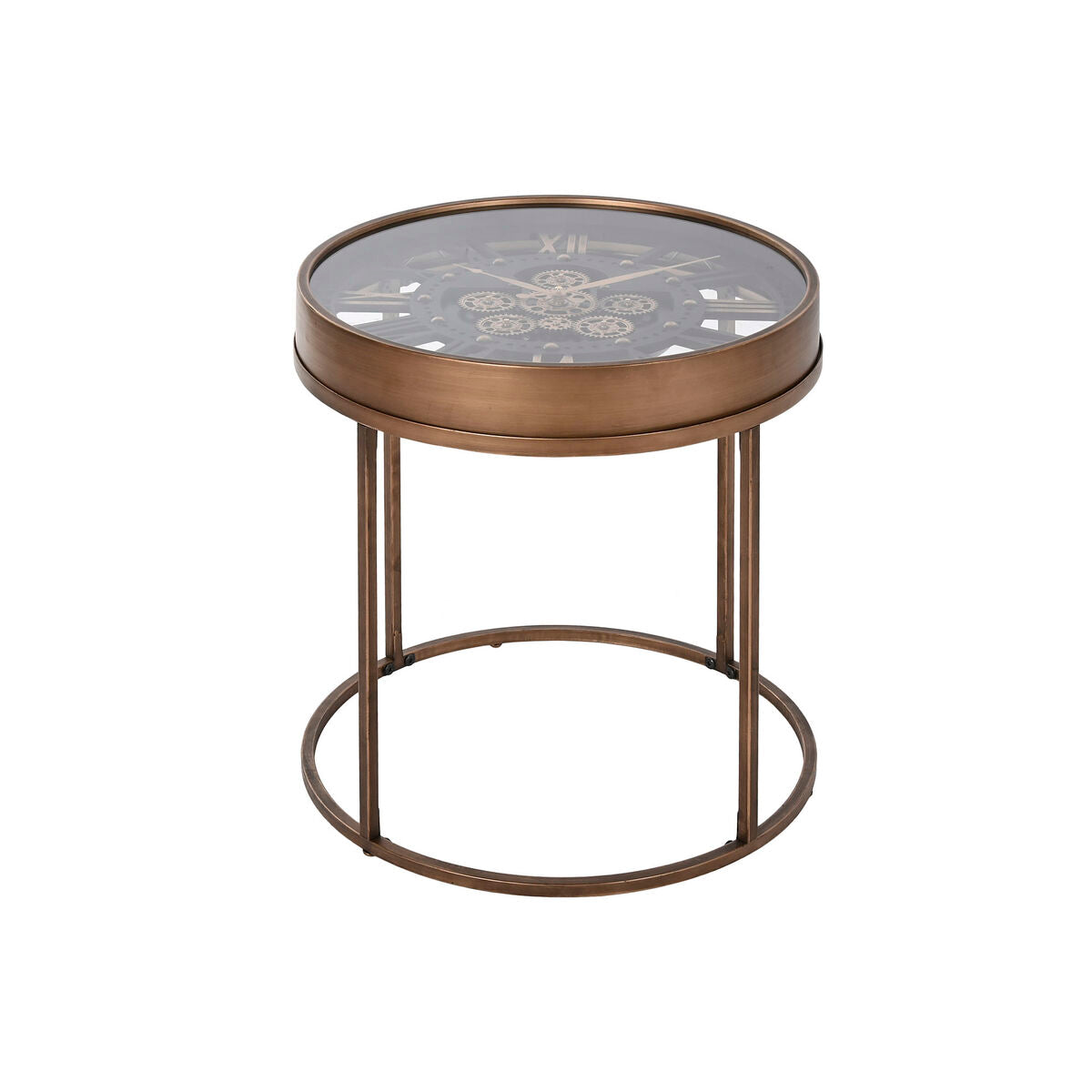 Small Side Table Home ESPRIT Black Golden Metal Crystal 48 x 48 x 51 cm-0