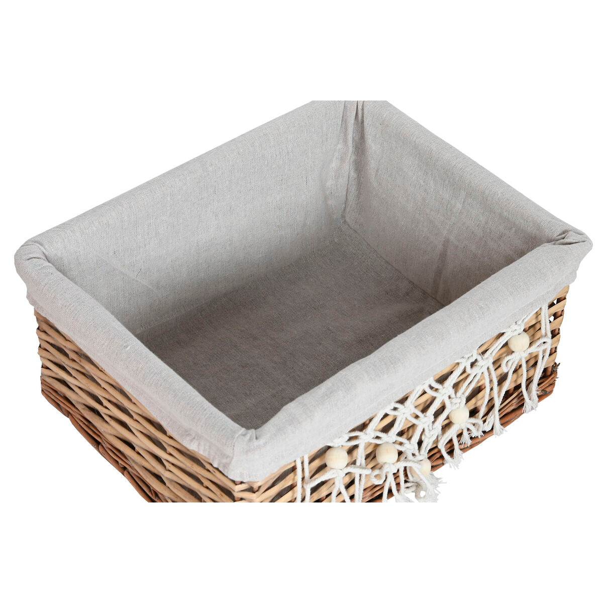 Laundry basket Home ESPRIT White Natural wicker Shabby Chic 47 x 35 x 55 cm 5 Pieces-4