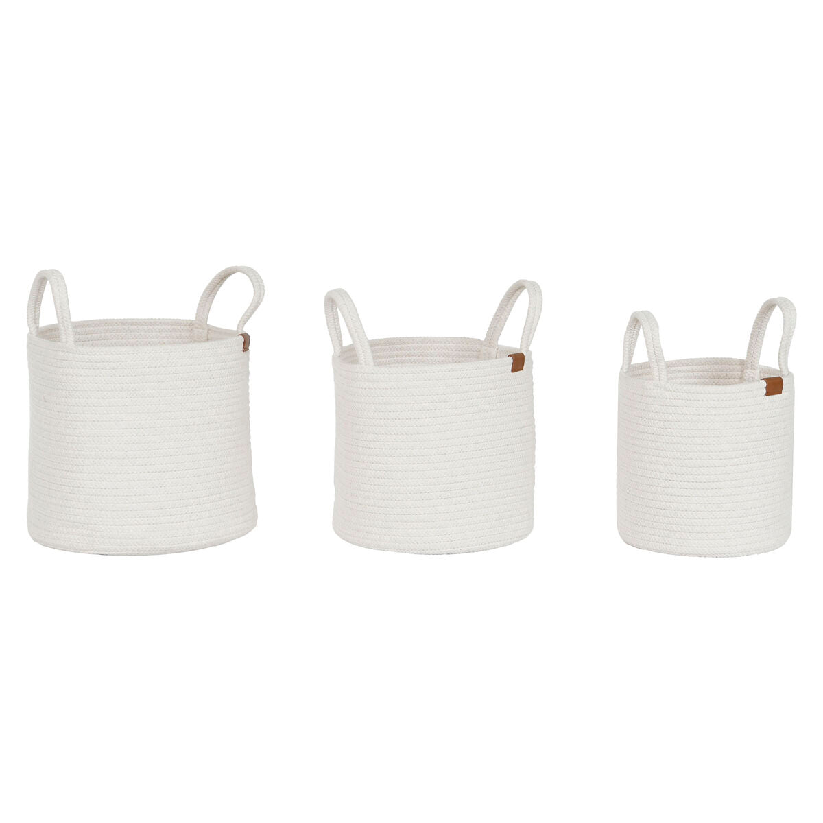Basket set Home ESPRIT White Modern 30 x 30 x 28 cm (3 Pieces)-1