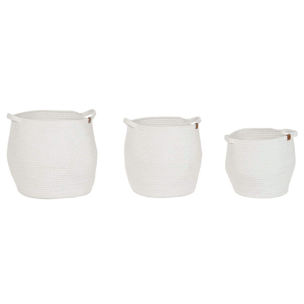 Basket set Home ESPRIT White Modern 34 x 34 x 34 cm (3 Pieces)-1