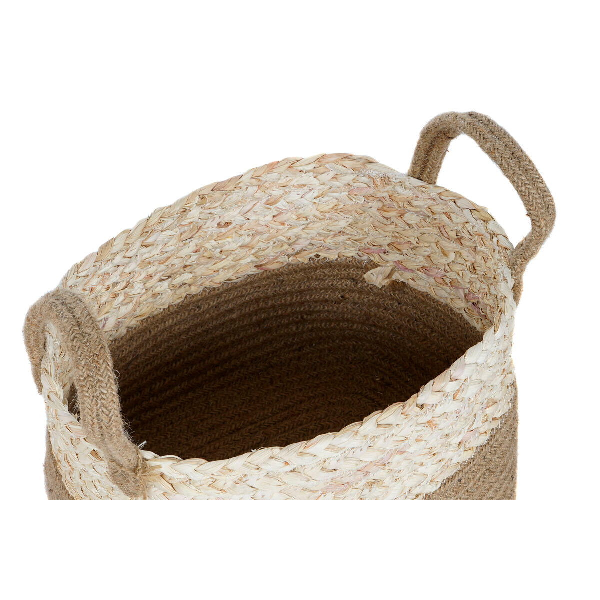 Basket set Home ESPRIT Natural Light brown Jute Modern 41 x 30 x 33 cm (3 Pieces)-2