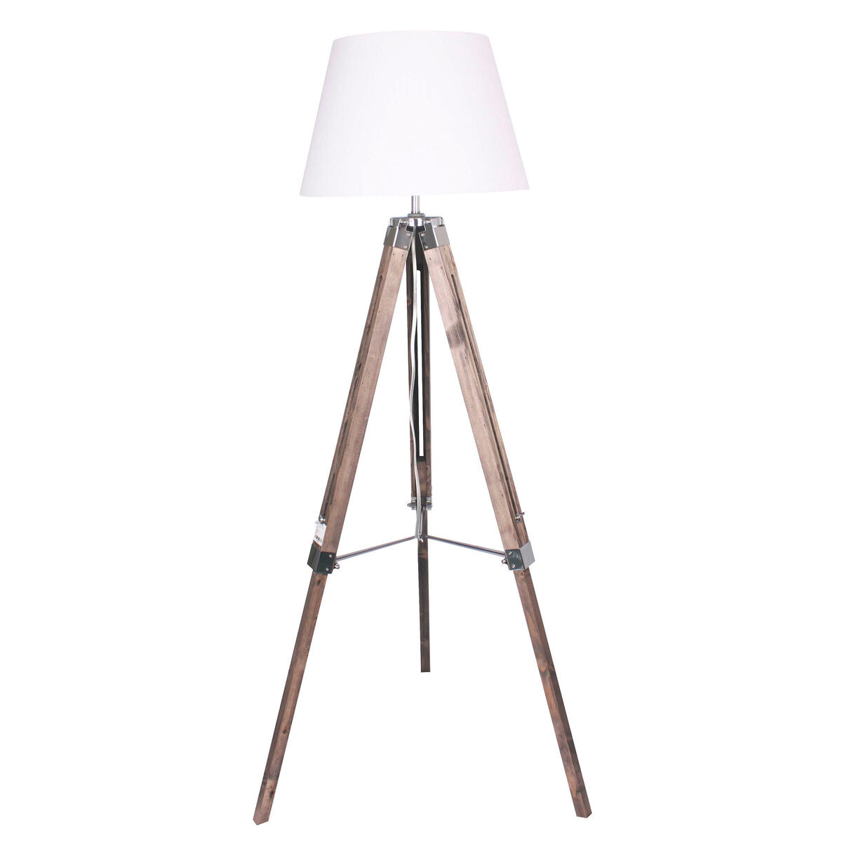Floor Lamp Home ESPRIT White Brown Wood 40 x 40 x 150 cm-0