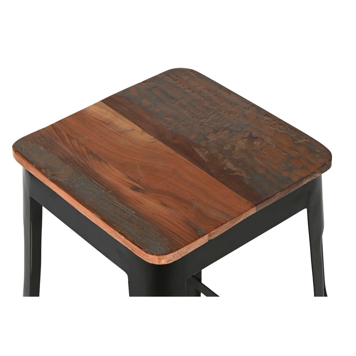 Stool Home ESPRIT Brown Black Wood Metal 34 x 33 x 77 cm-3