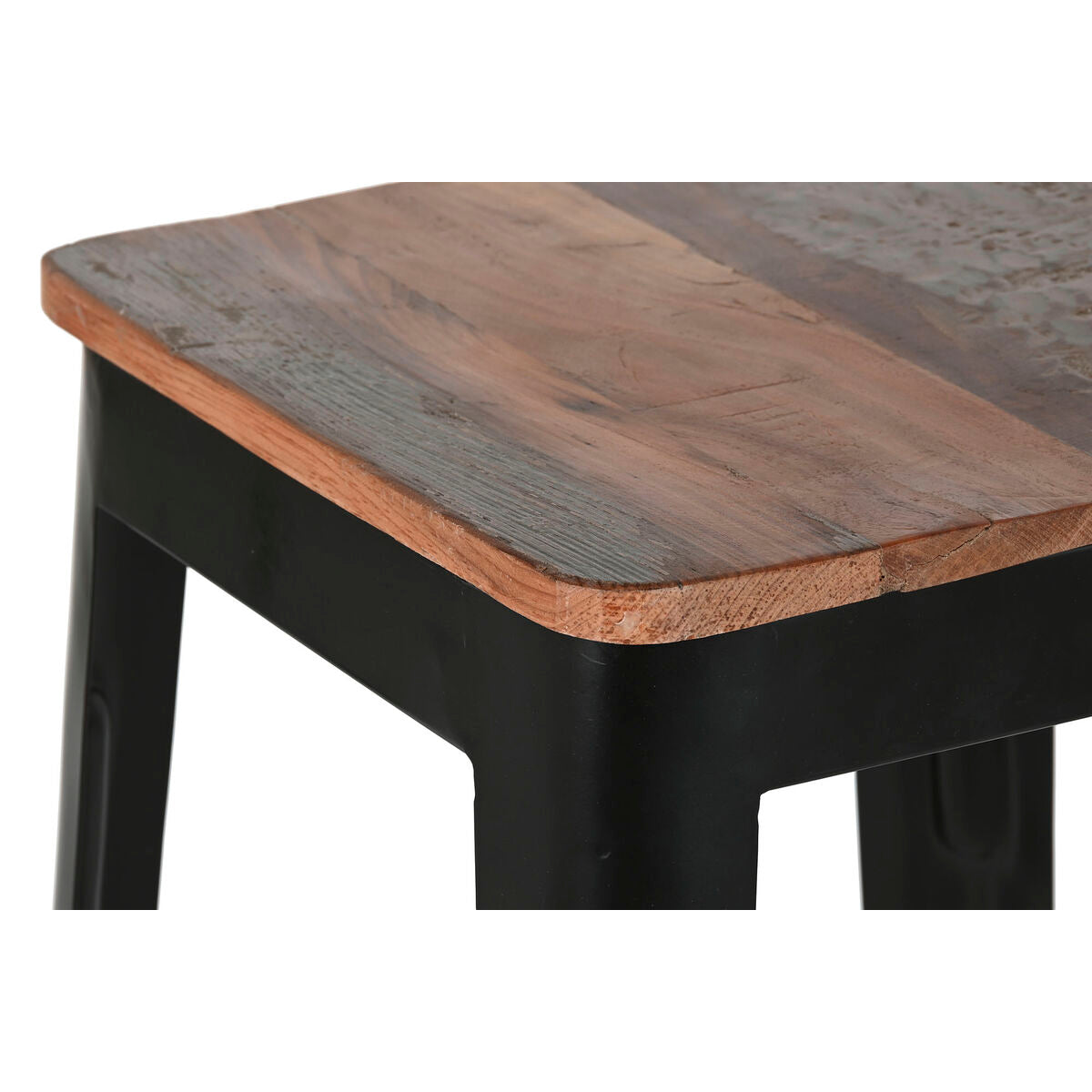 Stool Home ESPRIT Brown Black Wood Metal 34 x 33 x 77 cm-2