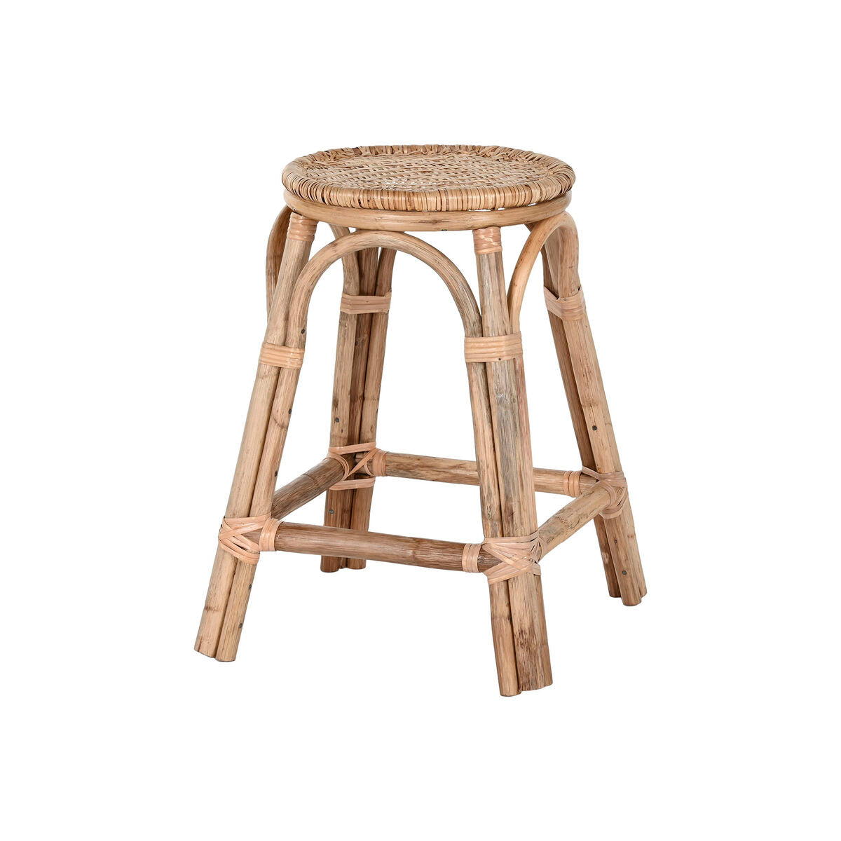 Stool Home ESPRIT Natural wicker Rattan 37 X 37 X 49,5 cm-0