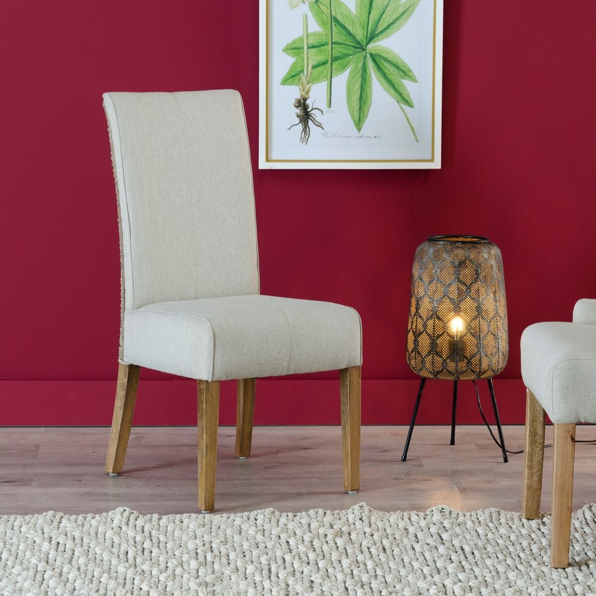 Dining Chair 46 x 62 x 100 cm Grey Beige-6