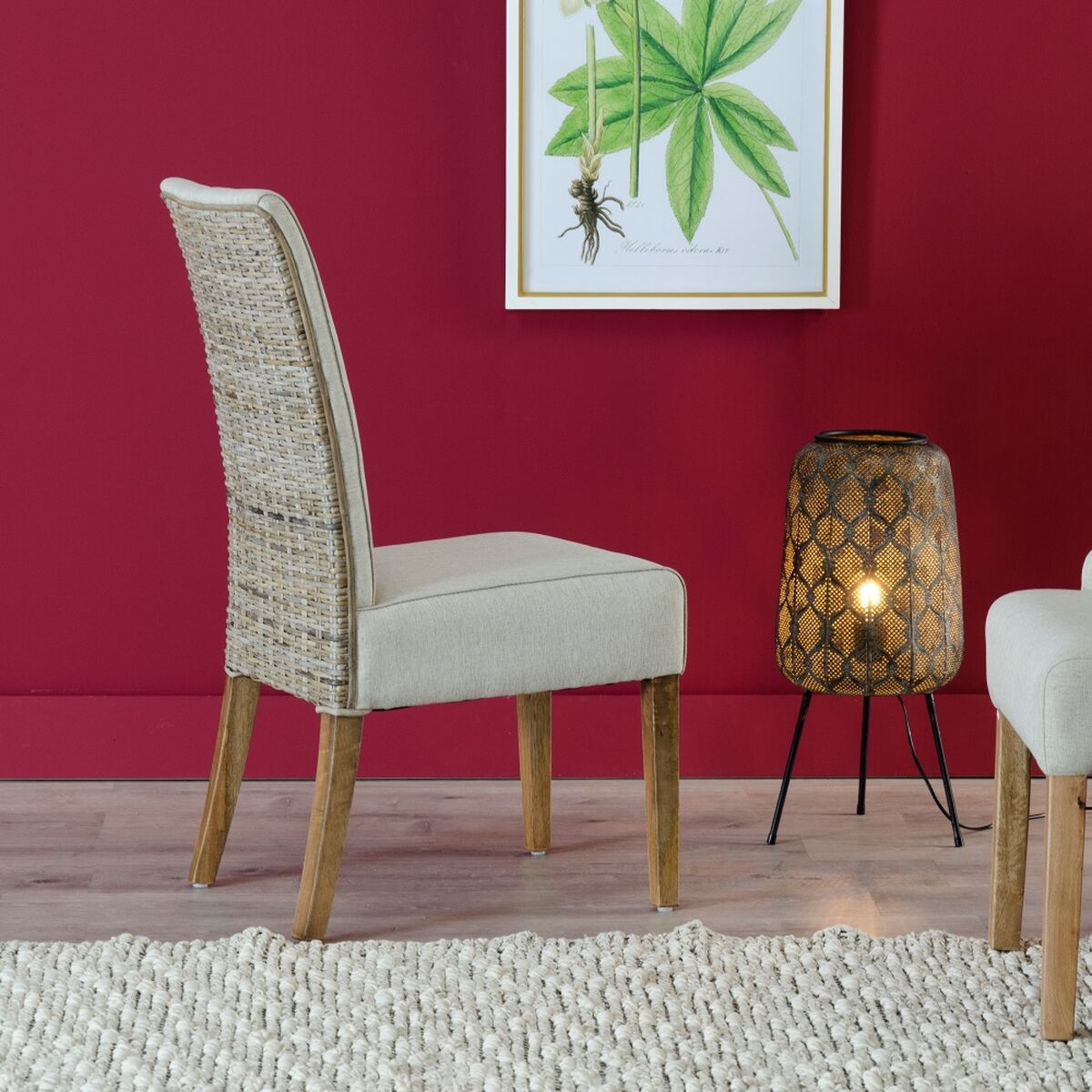 Dining Chair 46 x 62 x 100 cm Grey Beige-5