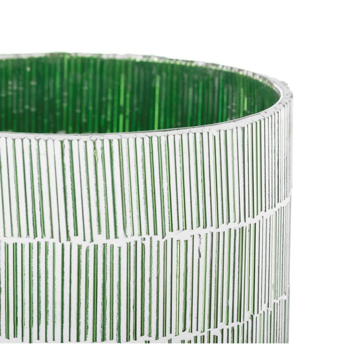Candleholder Green Crystal Cement 13 x 13 x 20 cm-3