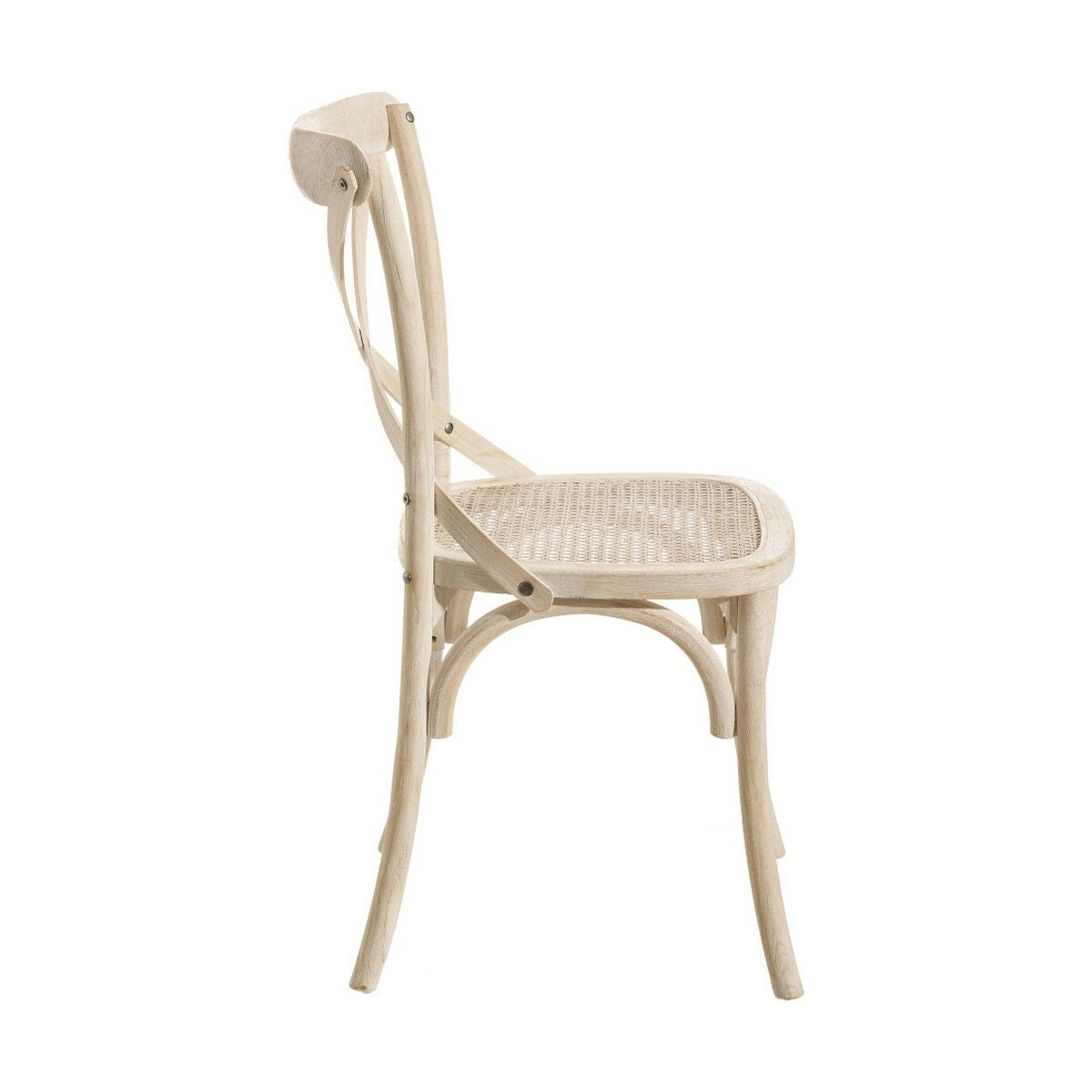 Dining Chair 45 x 42 x 87 cm Wood White Rattan-5