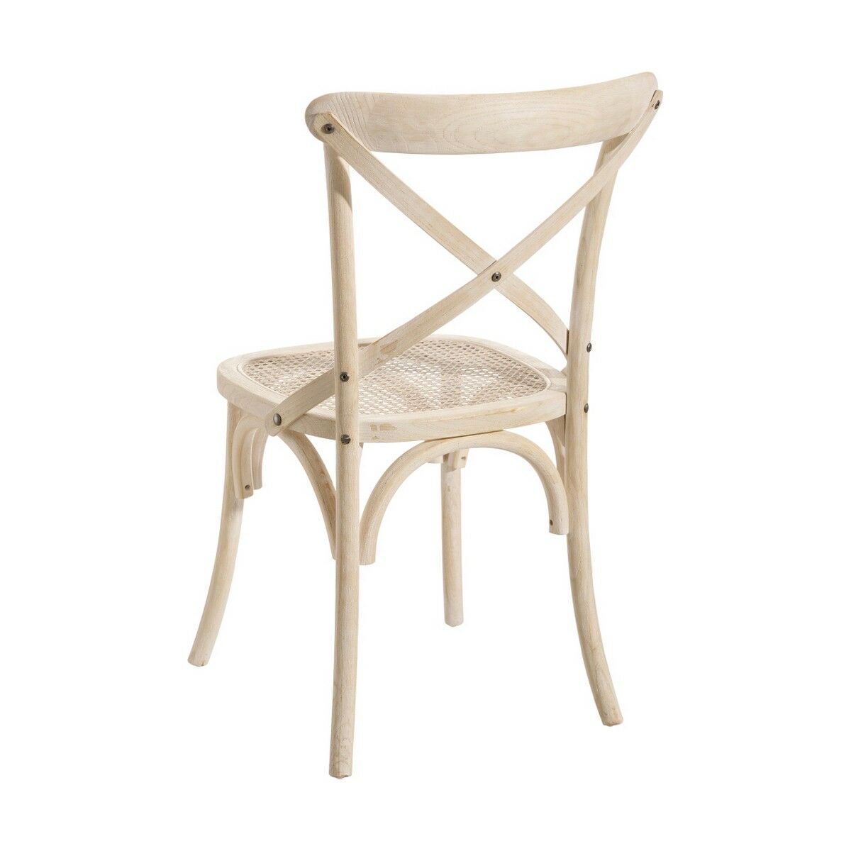 Dining Chair 45 x 42 x 87 cm Wood White Rattan-4
