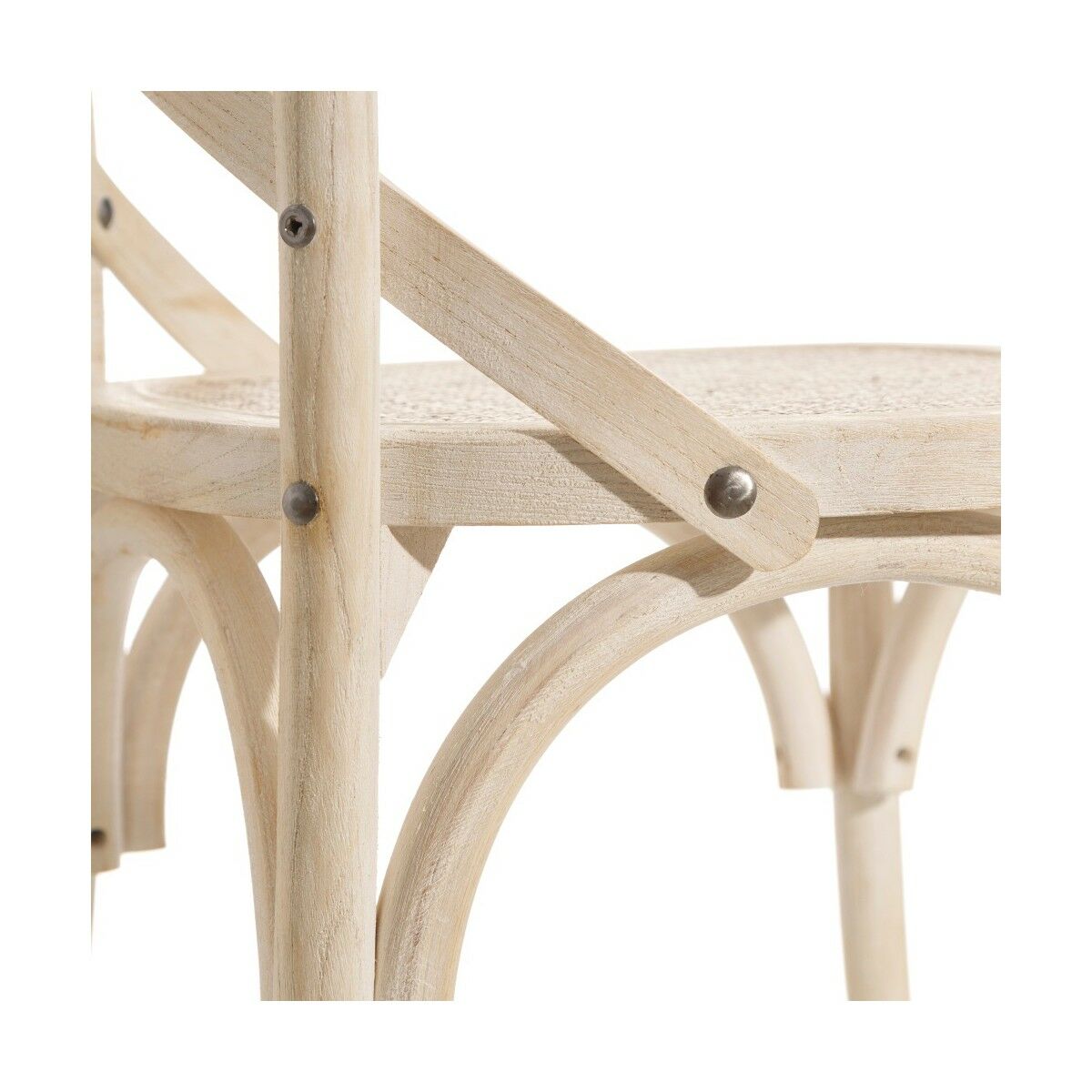 Dining Chair 45 x 42 x 87 cm Wood White Rattan-2