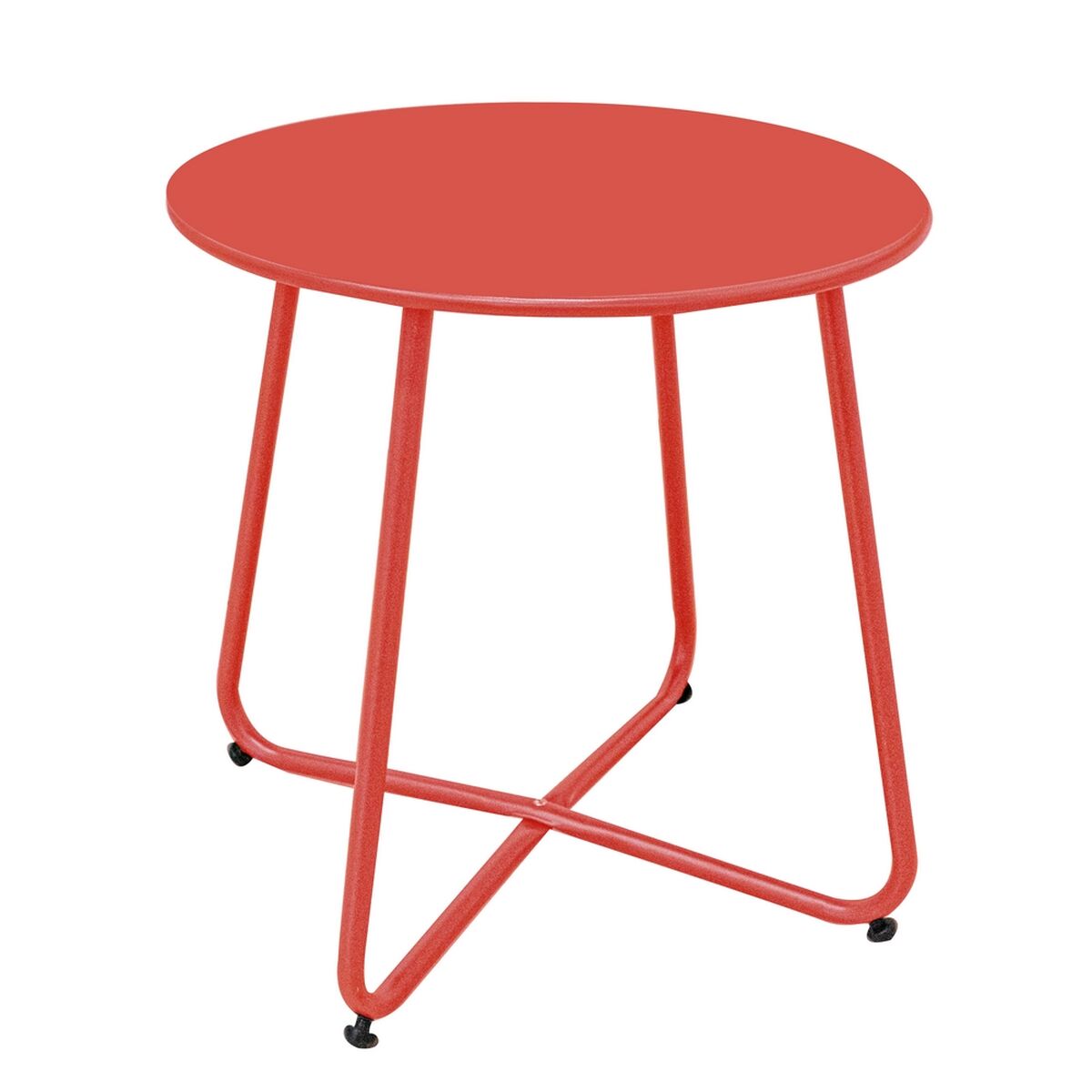 Side table Luna Red Steel 45 x 45 cm-0