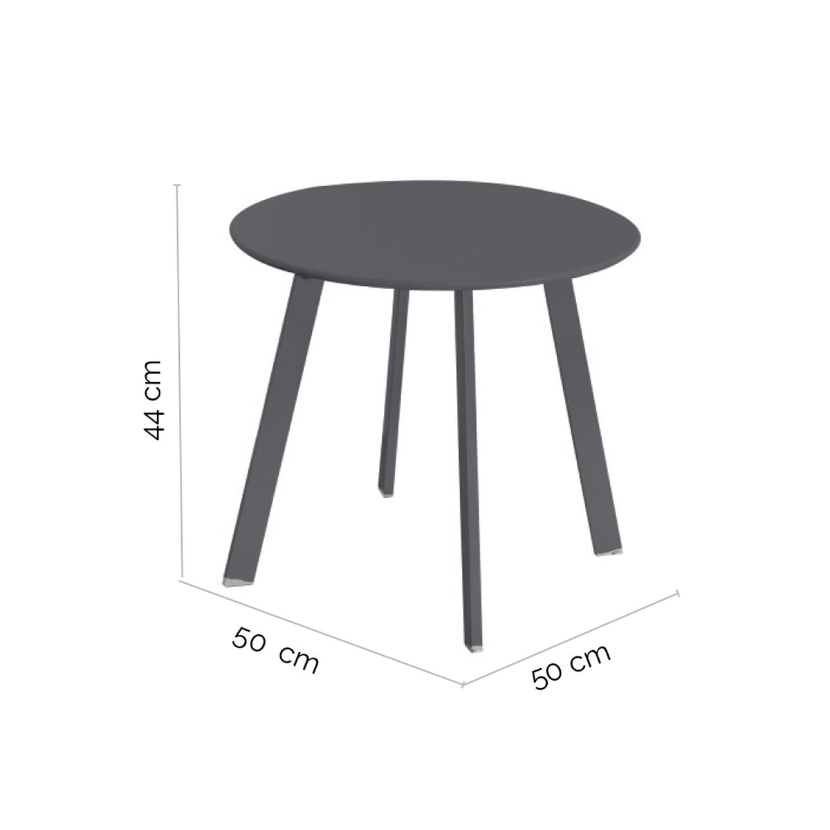 Side table Marzia 50 x 50 x 44 cm Steel Graphite-1