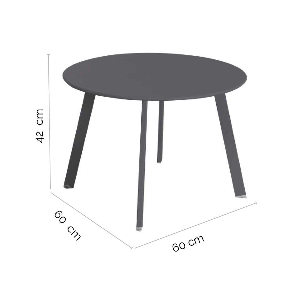 Side table Marzia 60 x 60 x 42 cm Steel Graphite-1