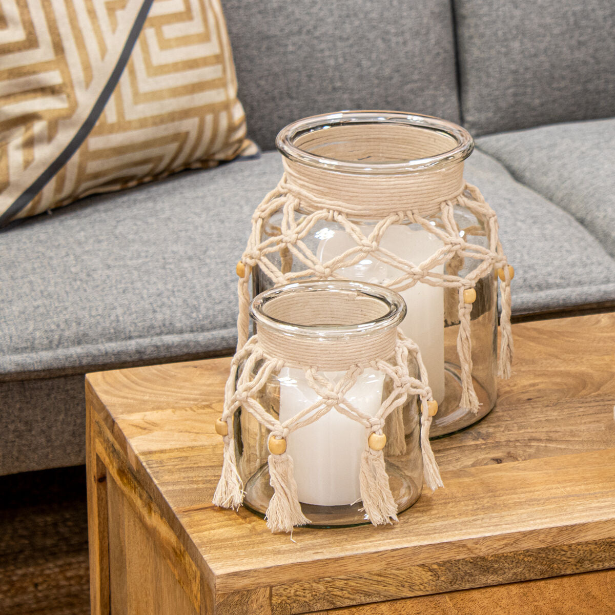 Vase Alexandra House Living Crystal 20 x 22 cm Candleholder-1