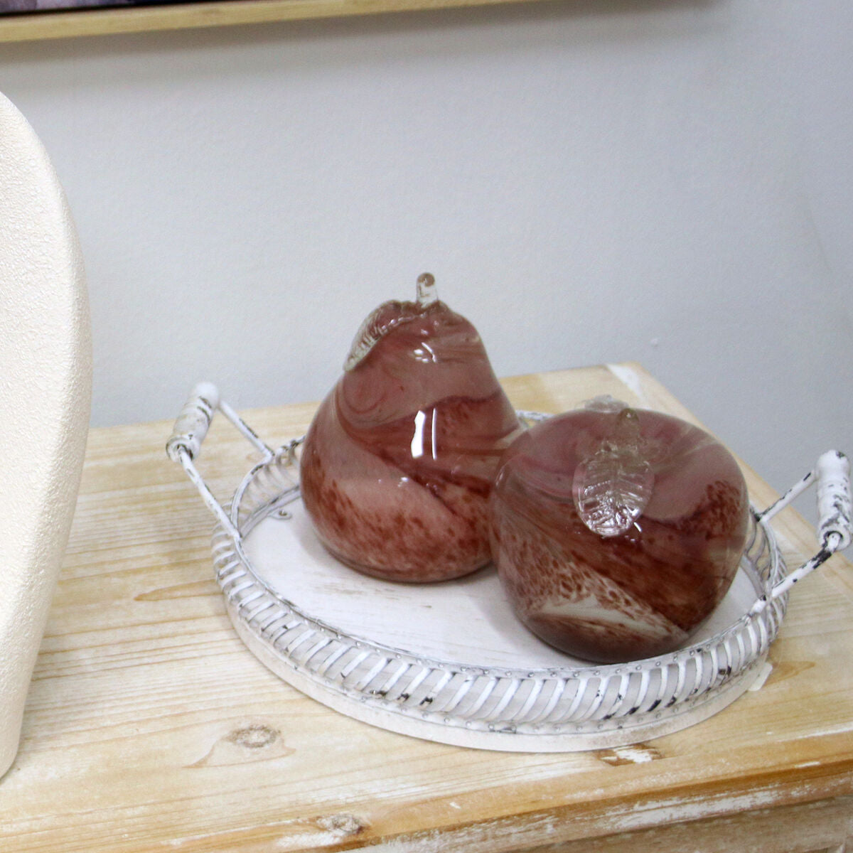 Decorative Figure Alexandra House Living Pink Crystal Pear 11 x 17 cm-1