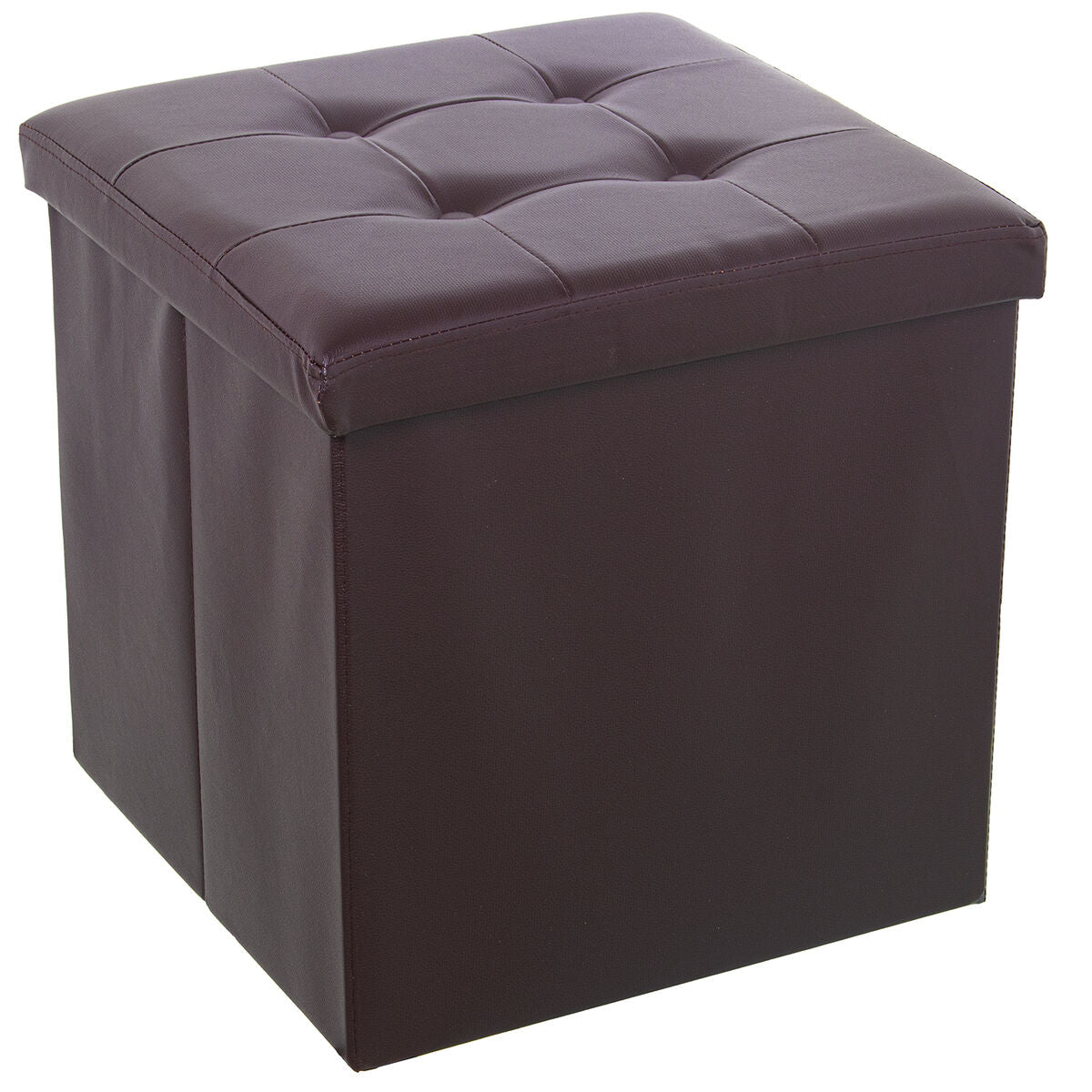 Pouffe Alexandra House Living Brown Polyskin 45 x 45 x 45 cm Foldable-0