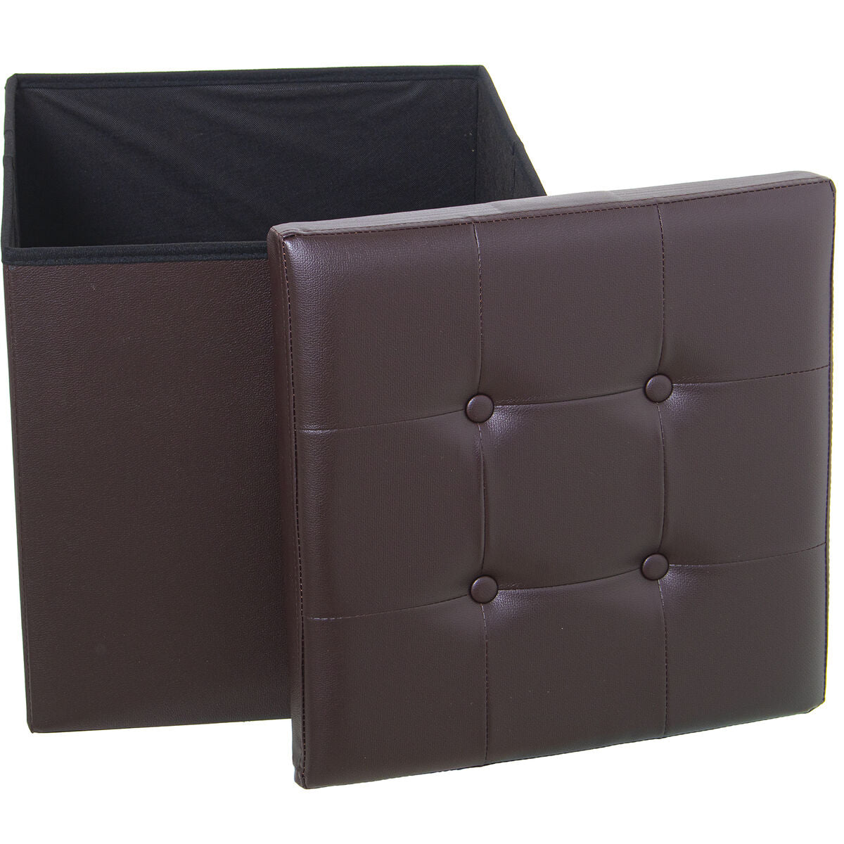 Pouffe Alexandra House Living Brown Polyskin 45 x 45 x 45 cm Foldable-2