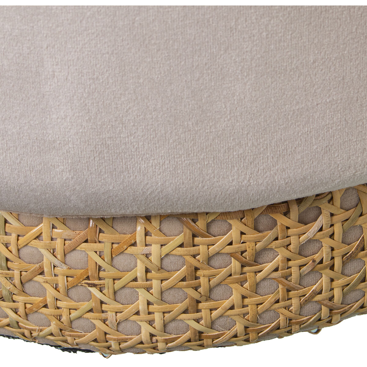 Pouffe Alexandra House Living White Velvet Wood 35 x 27 x 35 cm-3