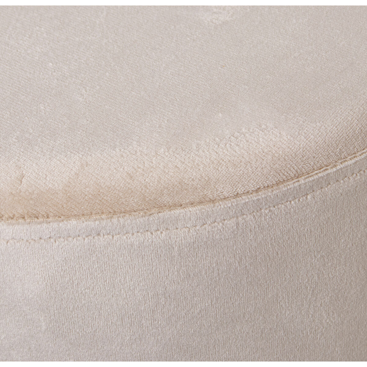 Pouffe Alexandra House Living White Velvet Wood 35 x 27 x 35 cm-2