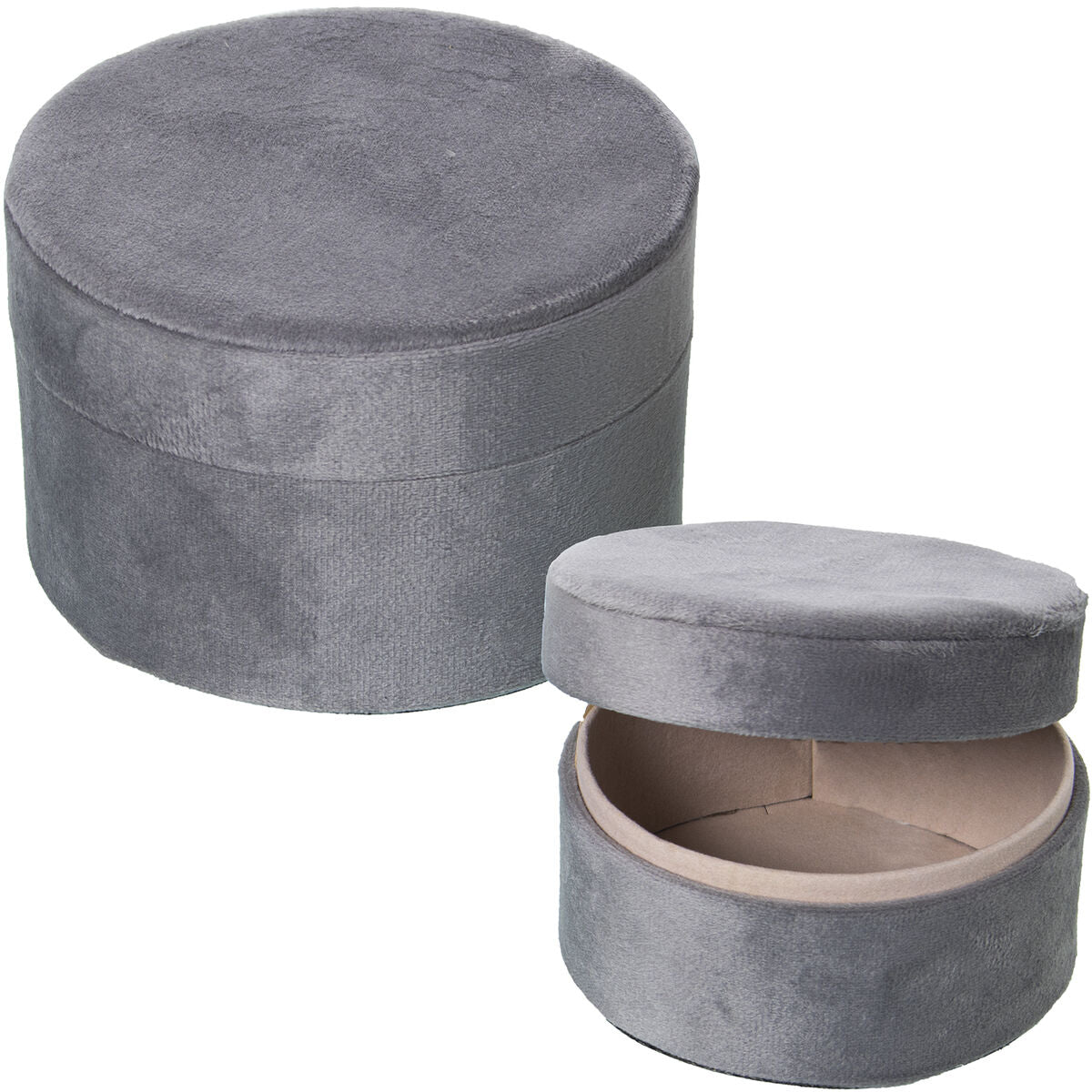 Set of decorative boxes Alexandra House Living Grey Textile 2 Pieces-0