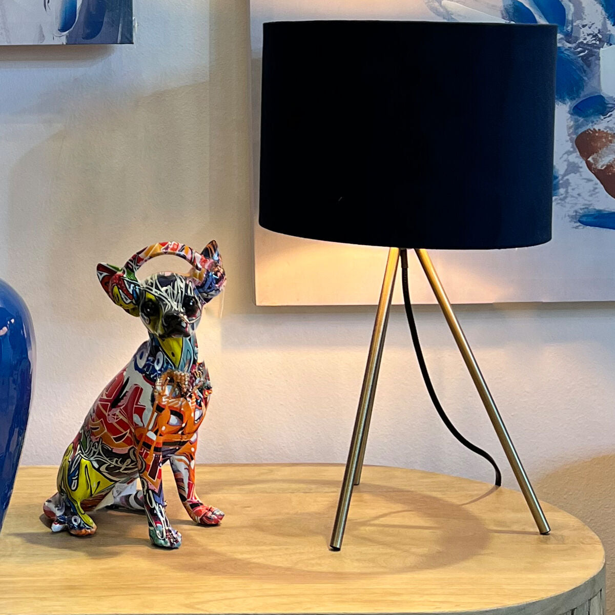 Desk lamp Alexandra House Living Blue Multicolour Metal 40 W 24 x 43 x 24 cm-5