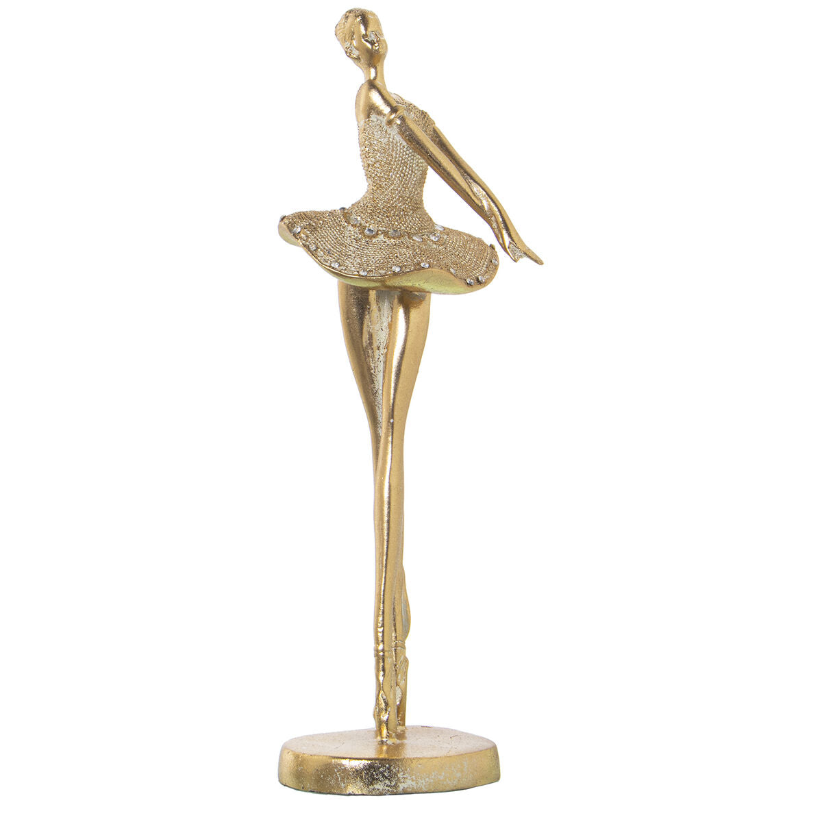 Decorative Figure Alexandra House Living Golden Acrylic Plastic Melamin Ballerina-0