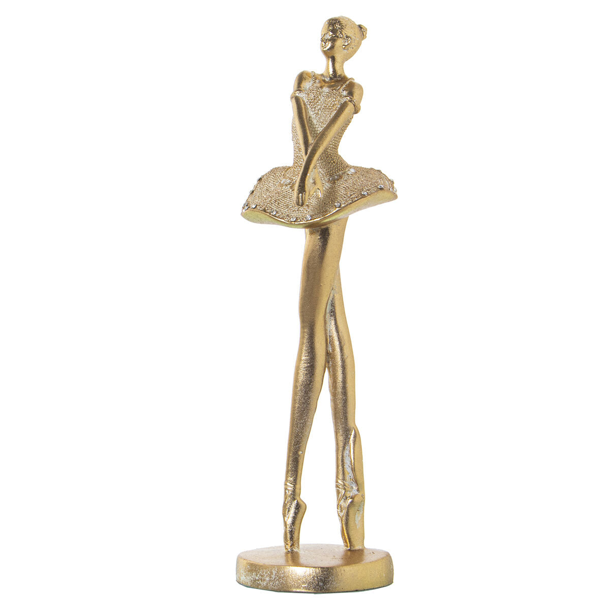 Decorative Figure Alexandra House Living Golden Acrylic Plastic Melamin Ballerina-2