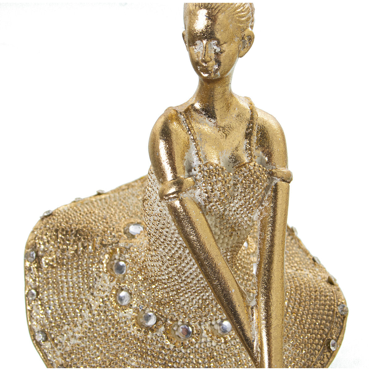 Decorative Figure Alexandra House Living Golden Acrylic Plastic Melamin Ballerina-1