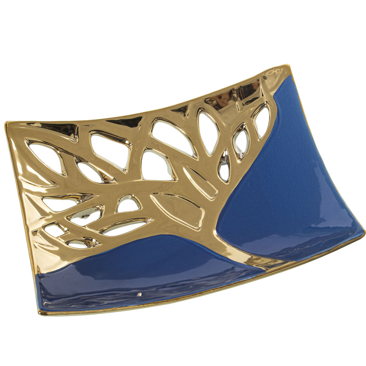 Centerpiece Alexandra House Living Blue Golden 28 x 22 x 6 cm-0