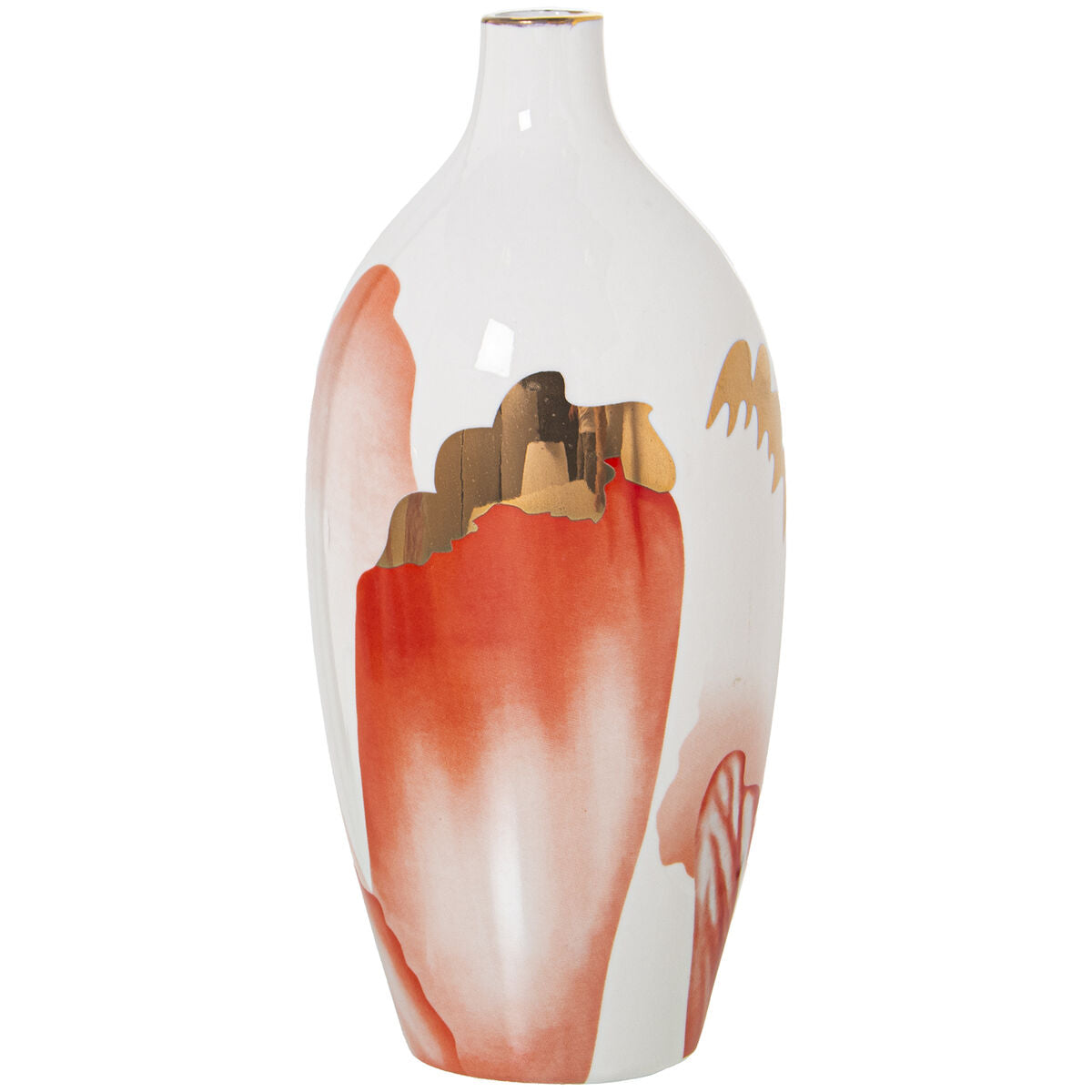 Vase Alexandra House Living White Golden Ceramic 14 x 14 x 27 cm-0
