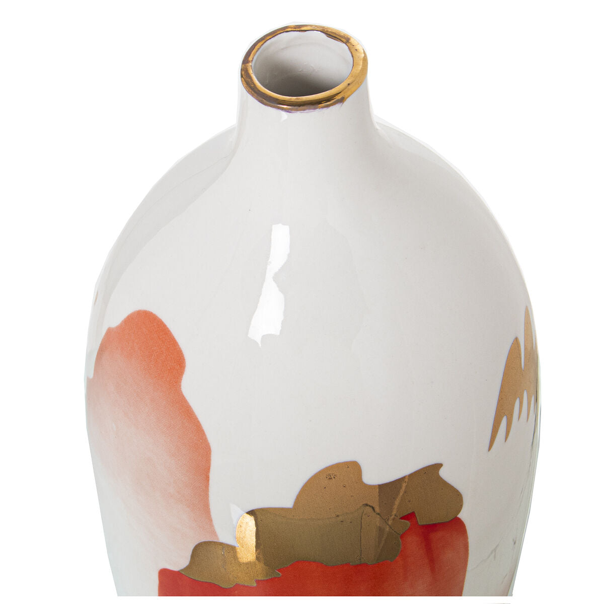 Vase Alexandra House Living White Golden Ceramic 14 x 14 x 27 cm-1