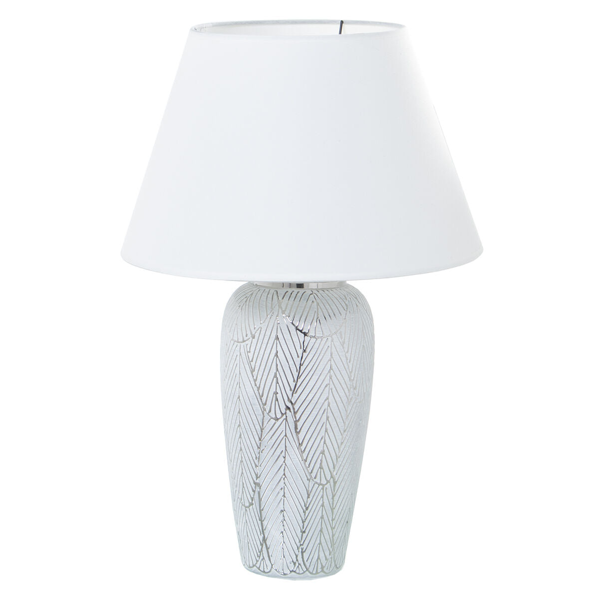 Desk lamp Alexandra House Living White Silver Ceramic 40 W 15 x 37 x 15 cm-0