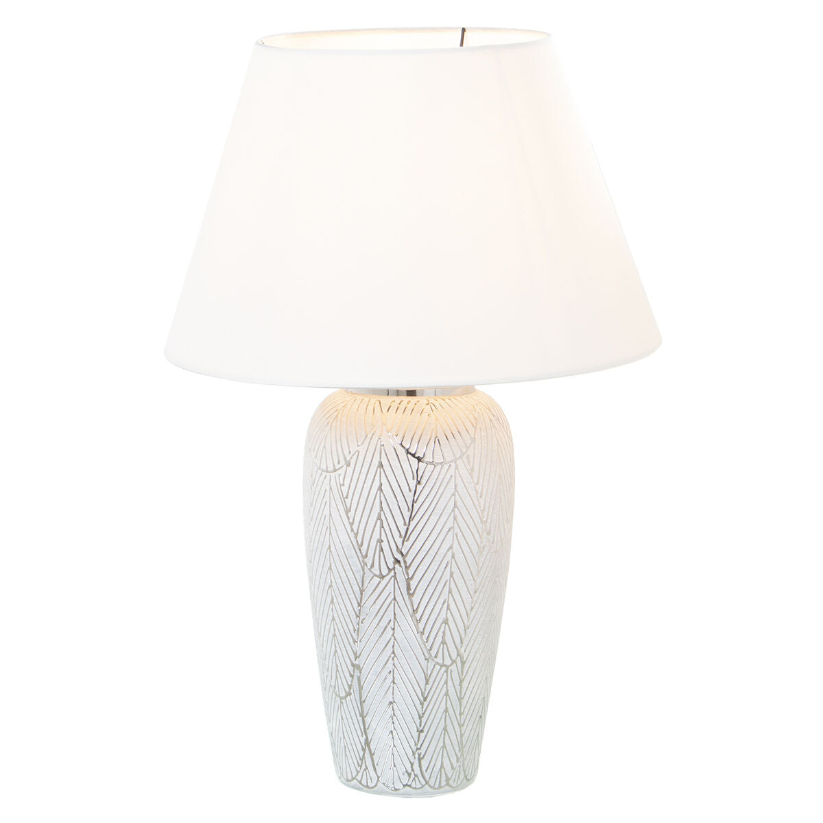 Desk lamp Alexandra House Living White Silver Ceramic 40 W 15 x 37 x 15 cm-3