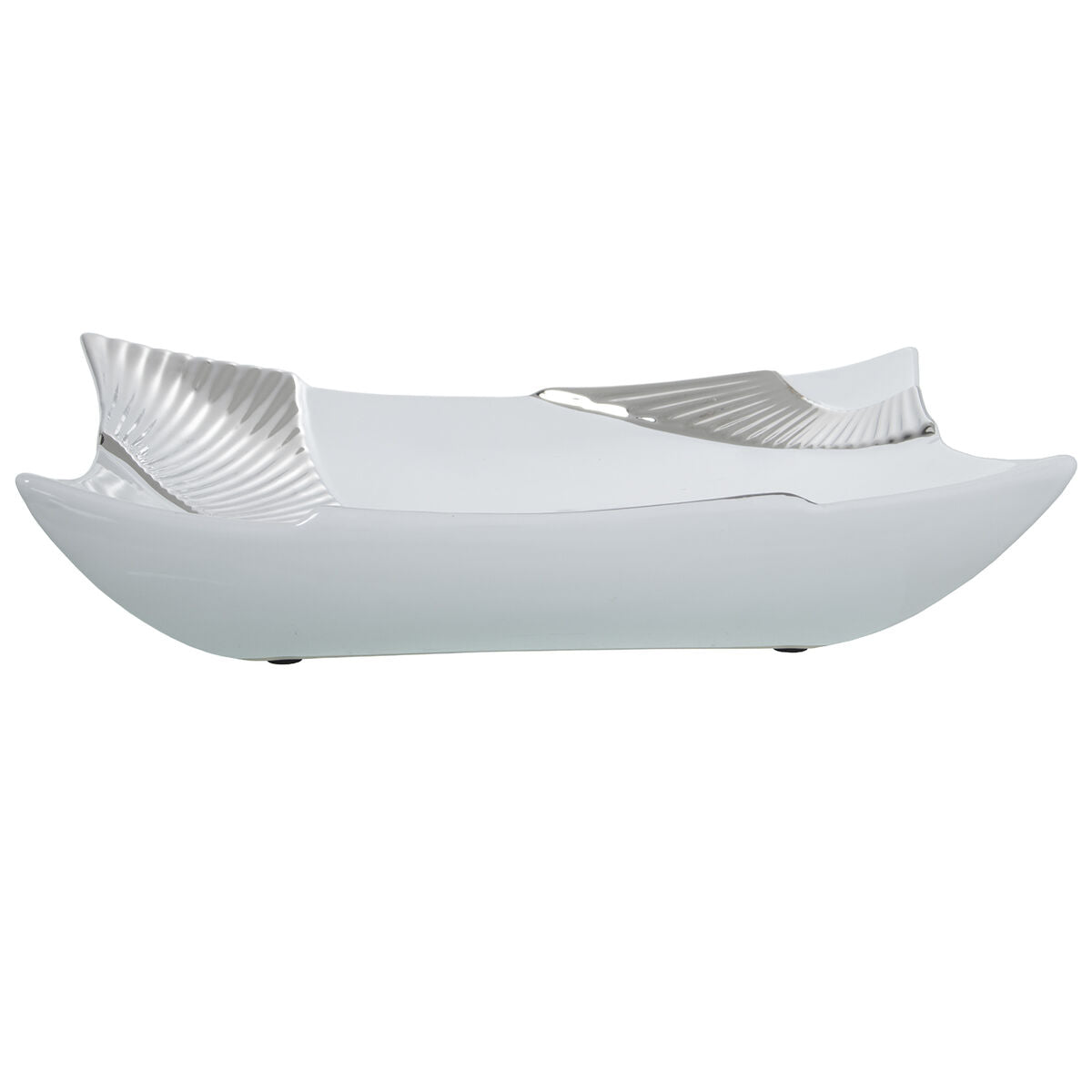 Centerpiece Alexandra House Living White Silver Ceramic 9 x 33 x 24 cm-2