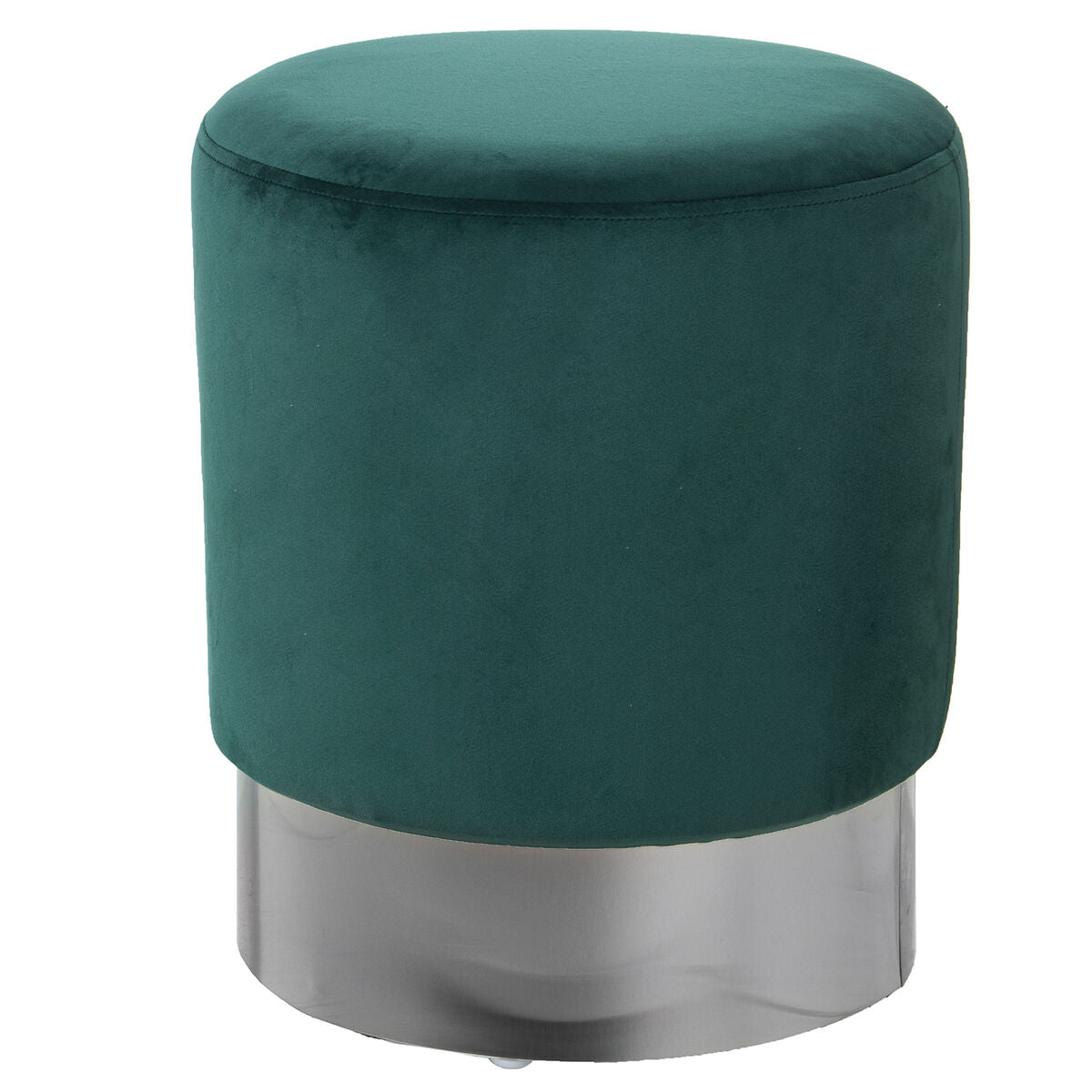 Pouffe Alexandra House Living Green Silver Velvet Wood 10 x 42 x 35 cm-0