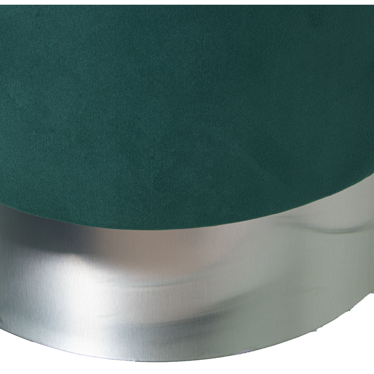Pouffe Alexandra House Living Green Silver Velvet Wood 10 x 42 x 35 cm-1
