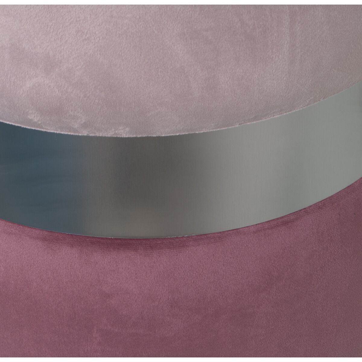 Pouffe Alexandra House Living Pink Silver Velvet Wood 7 x 43 x 37 cm-3