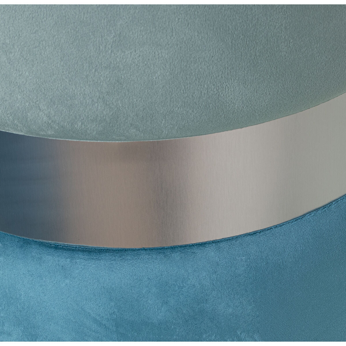 Pouffe Alexandra House Living Blue Silver Velvet Wood 7 x 43 x 37 cm-3