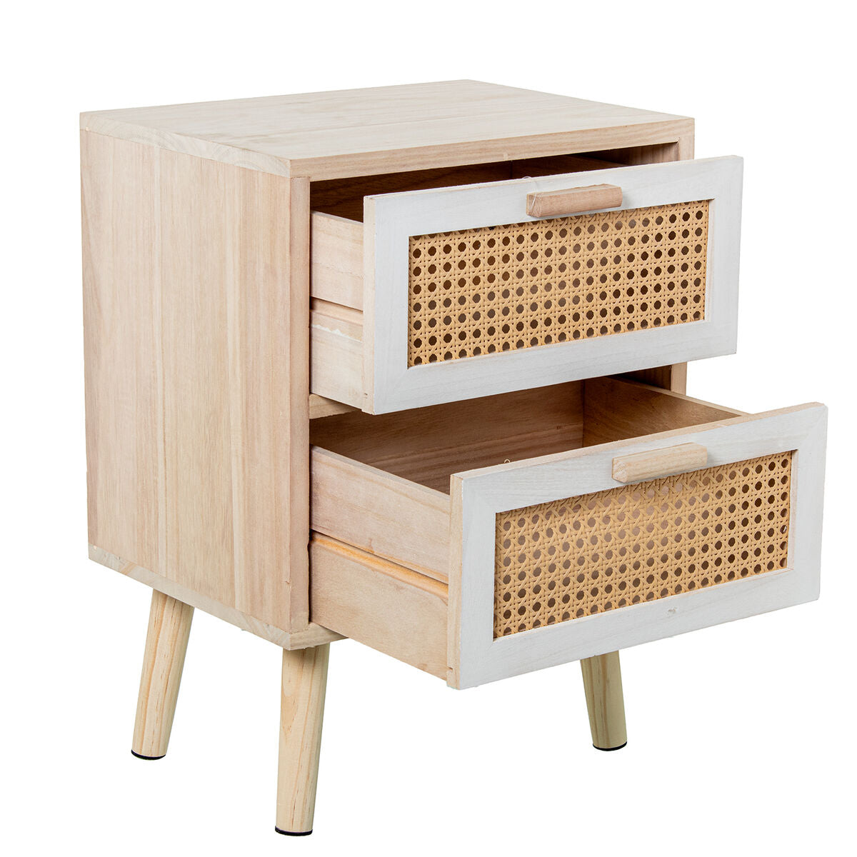Nightstand Alexandra House Living White Brown Wood 40 x 55 x 30 cm-0
