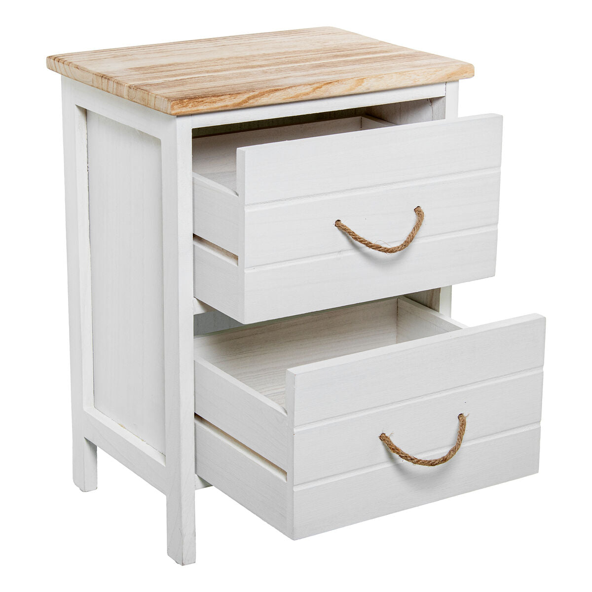 Nightstand Alexandra House Living White Brown Wood 40 x 55 x 30 cm-0