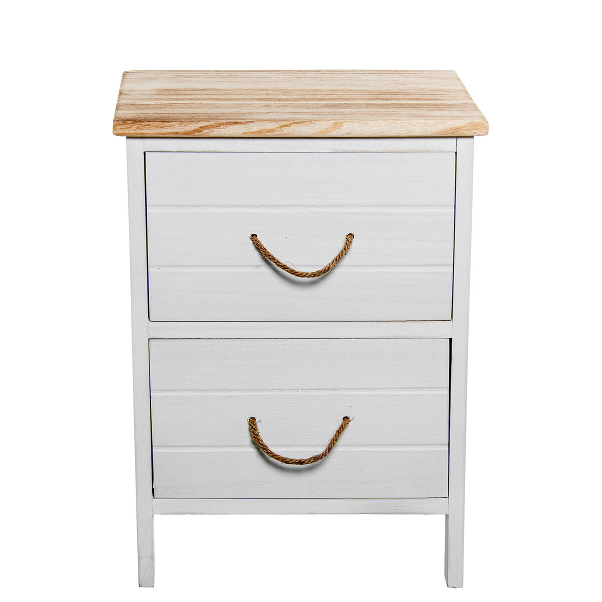 Nightstand Alexandra House Living White Brown Wood 40 x 55 x 30 cm-4