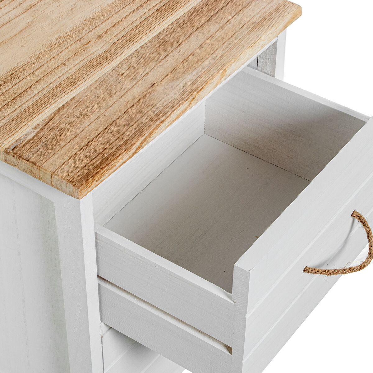 Nightstand Alexandra House Living White Brown Wood 40 x 55 x 30 cm-1