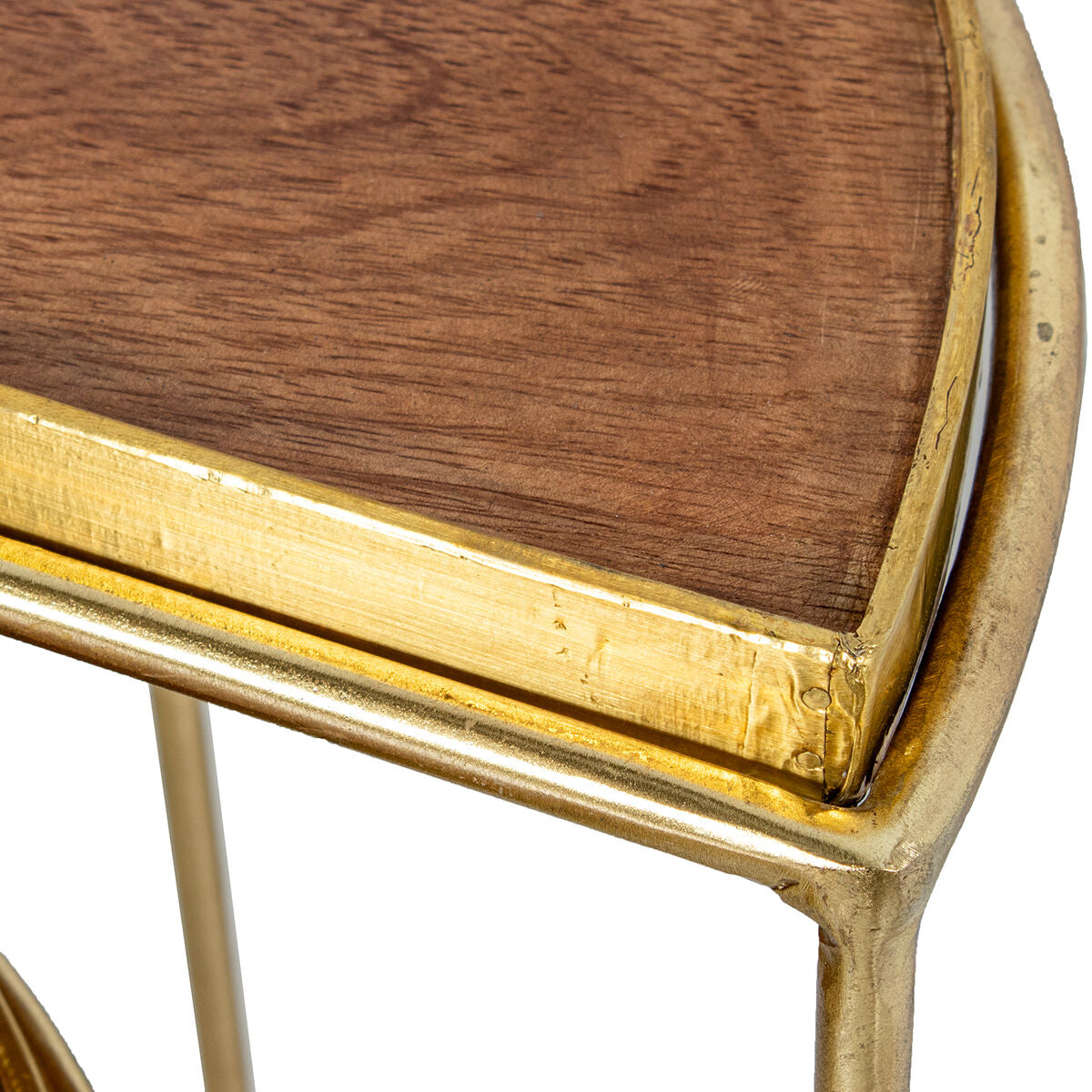 Set of 2 tables Alexandra House Living Brown Golden-1