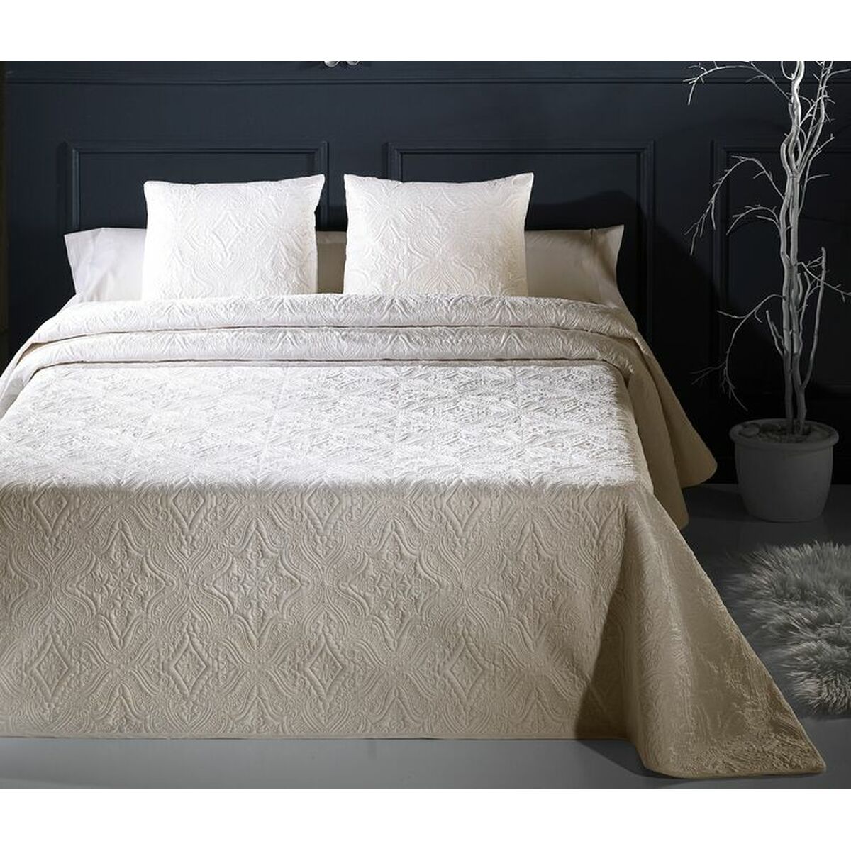 Bedspread (quilt) Hosteline TAMBRECONFO Beige Single (1 Piece)-0
