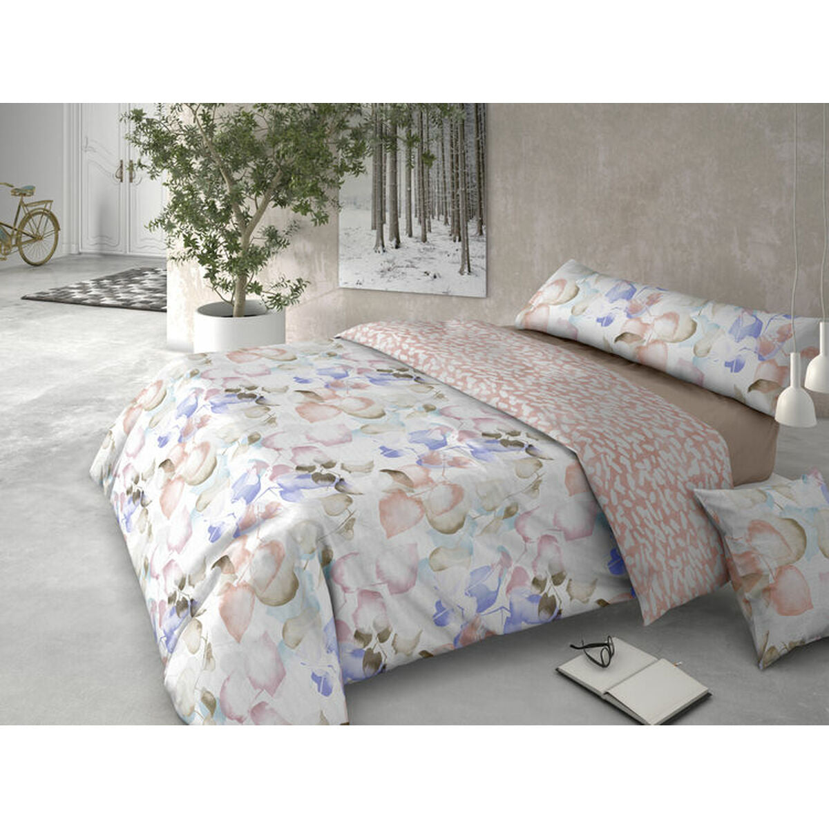 Duvet cover set Pierre Cardin HOJARASCA Pink Single 3 Pieces-0