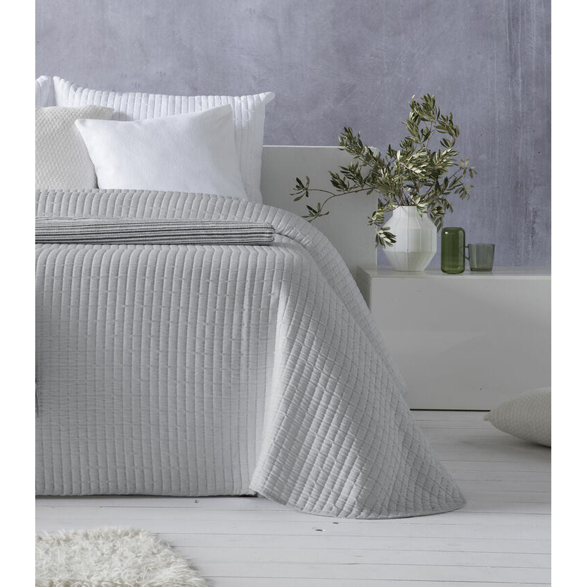 Bedspread (quilt) Hosteline AGNES Pearl Gray Super king (1 Piece)-0